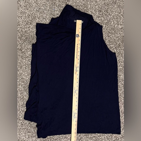 Kate & Mallory Navy Sleeveless Open Front Draped Sweater Vest Cardigan! Size 1X. - Picture 9 of 9
